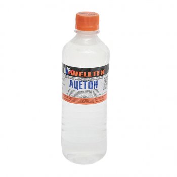 156 р. Растворитель АЦЕТОН 0.5л WELLTEX WELLTEX 4670007990039  с доставкой в г. Кемерово. Увеличить фотографию 1