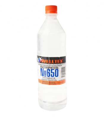 214 р. Растворитель 650 1л WELLTEX WELLTEX 4670007990459  с доставкой в г. Кемерово. Увеличить фотографию 1