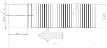 2 759 р. Гофра MAN выхлопной системы (d=111 L=415) (нерж.) с фланцем E-line DINEX DINEX 47271 DINEX 47271  с доставкой в г. Кемерово. Увеличить фотографию 2