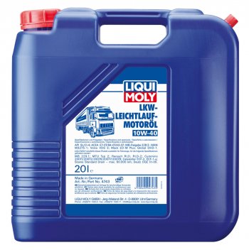 21 449 р. Масло моторное LKW-LEICHTLAUF 10W40 синт.20л LIQUI MOLY LIQUI MOLY 4743  с доставкой в г. Кемерово. Увеличить фотографию 1