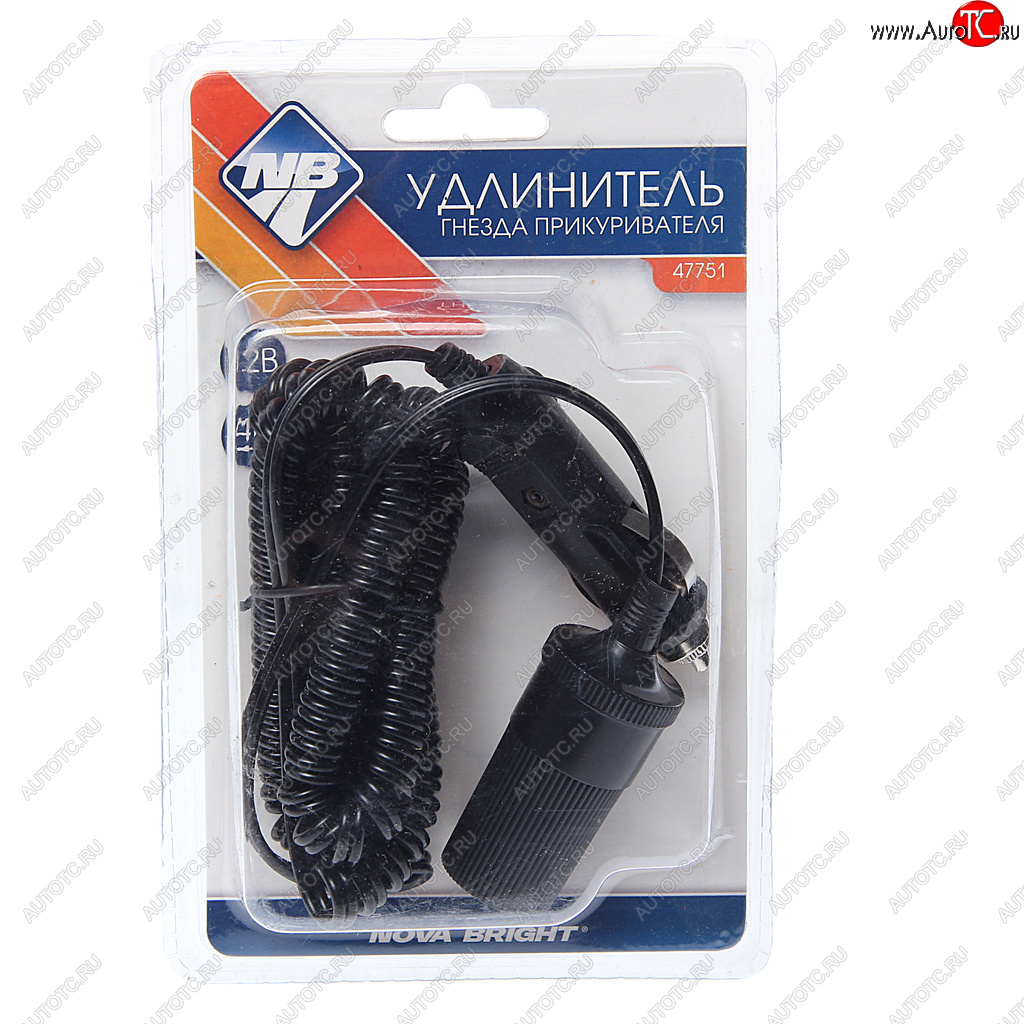 349 р. Удлинитель прикуривателя 12-24V 4м NOVA BRIGHT NOVA BRIGHT 47751  с доставкой в г. Кемерово