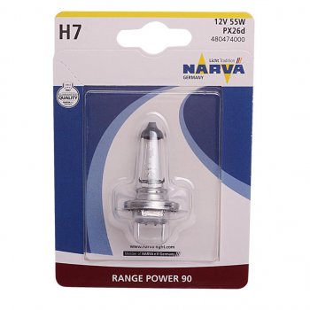 1 039 р. Лампа 12V H7 55W PX26d +90% блистер (1шт.) Range Power NARVA NARVA 480474000  с доставкой в г. Кемерово. Увеличить фотографию 1