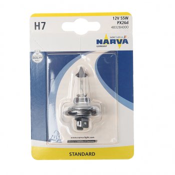 329 р. Лампа 12V H7 55W PX26d блистер (1шт.) Standard NARVA NARVA 483284000  с доставкой в г. Кемерово. Увеличить фотографию 1