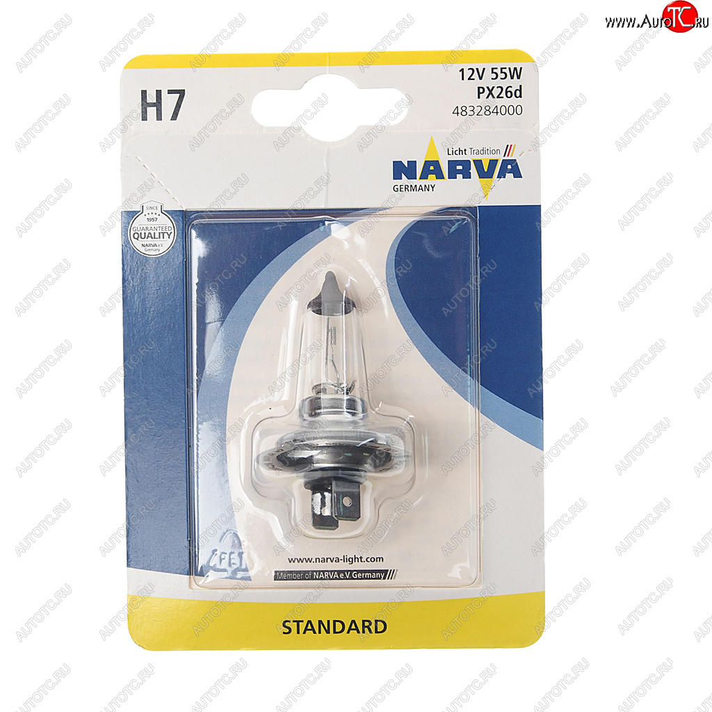 329 р. Лампа 12V H7 55W PX26d блистер (1шт.) Standard NARVA NARVA 483284000  с доставкой в г. Кемерово