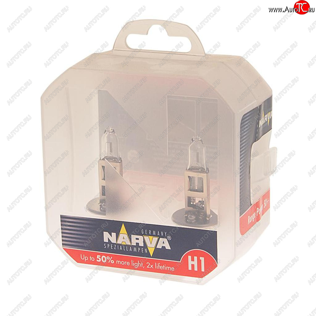 819 р. Лампа 12V H1 55W P14.5s +50% бокс (2шт.) Range Power 50+ NARVA NARVA 483342100  с доставкой в г. Кемерово