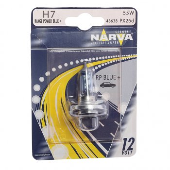 1 029 р. Лампа 12V H7 55W PX26d +50% блистер (1шт.) Range Power Blue+ NARVA NARVA 486384000  с доставкой в г. Кемерово. Увеличить фотографию 1