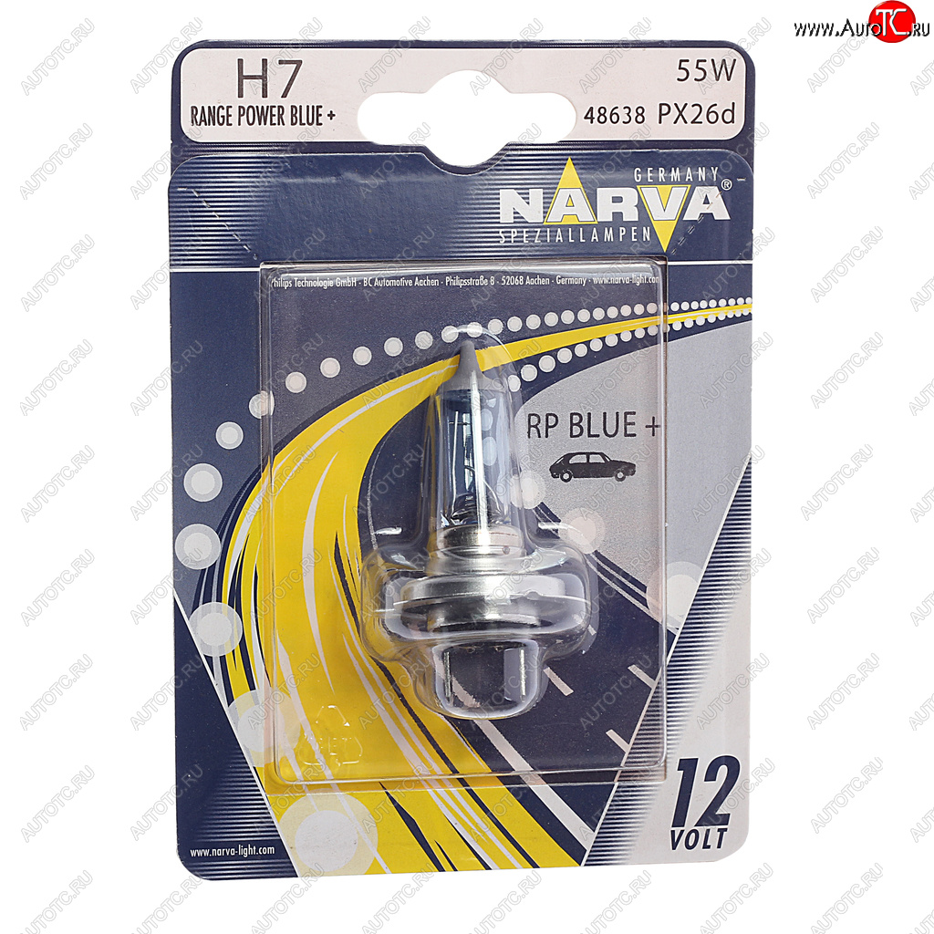 1 029 р. Лампа 12V H7 55W PX26d +50% блистер (1шт.) Range Power Blue+ NARVA NARVA 486384000  с доставкой в г. Кемерово