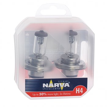 819 р. Лампа 12V H4 6055W P43t-38 +50% бокс (2шт.) Range Power 50+ NARVA NARVA 488612100  с доставкой в г. Кемерово. Увеличить фотографию 1