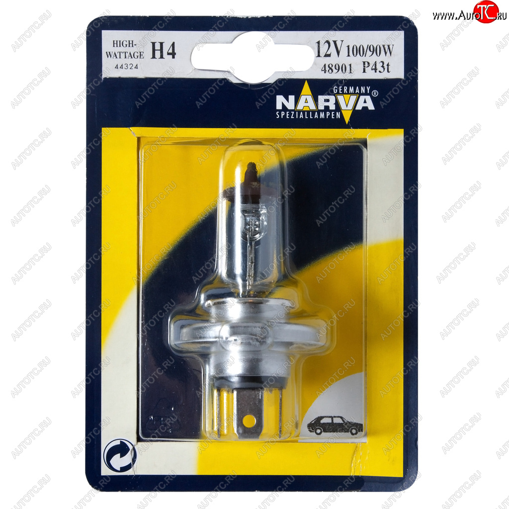 389 р. Лампа 12V H4 10090W P43t-38 блистер (1шт.) Rallye NARVA NARVA 489014000  с доставкой в г. Кемерово