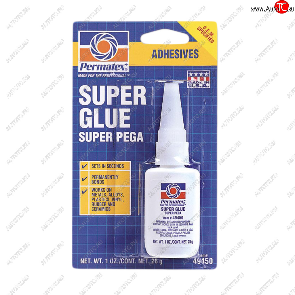 2 199 р. Клей-супер универсальный 28г Super Glue Super Pega PERMATEX PERMATEX 49450  с доставкой в г. Кемерово