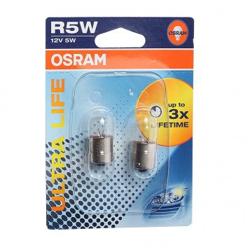 209 р. Лампа 12V R5W BA15s блистер (2шт.) Ultra Life OSRAM OSRAM 5007ult-02b  с доставкой в г. Кемерово. Увеличить фотографию 1