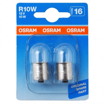 144 р. Лампа 12V R10W BA15s блистер (2шт.) OSRAM OSRAM 5008-02b  с доставкой в г. Кемерово. Увеличить фотографию 1