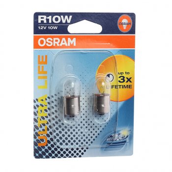 209 р. Лампа 12V R10W BA15s блистер (2шт.) Ultra Life OSRAM OSRAM 5008ult-02b  с доставкой в г. Кемерово. Увеличить фотографию 1