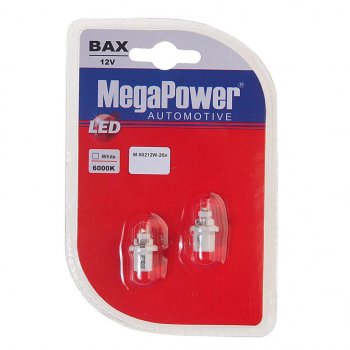 81 р. Лампа светодиодная 12V T5 W2x4.6d 6000K бесцокольная блистер (2шт.) MEGAPOWER MEGAPOWER-AUTOMOTIVE 50212w-2бл  с доставкой в г. Кемерово. Увеличить фотографию 1
