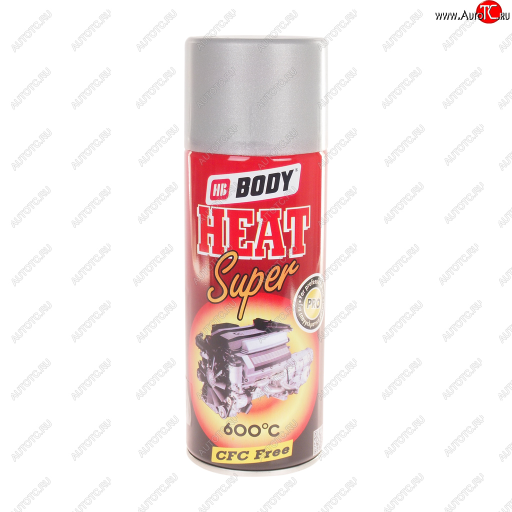 1 169 р. Краска термостойкая до +600C серебристая аэрозоль 400мл HEAT SUPER T418 BODY BODY 5120800000  с доставкой в г. Кемерово