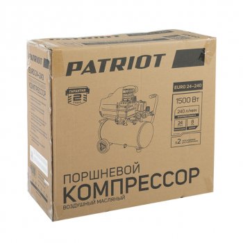 14 399 р. Компрессор пневматический 220В 1.5кВт 8атм. 240лмин. ресивер-24л PATRIOT PATRIOT 525306365  с доставкой в г. Кемерово. Увеличить фотографию 10