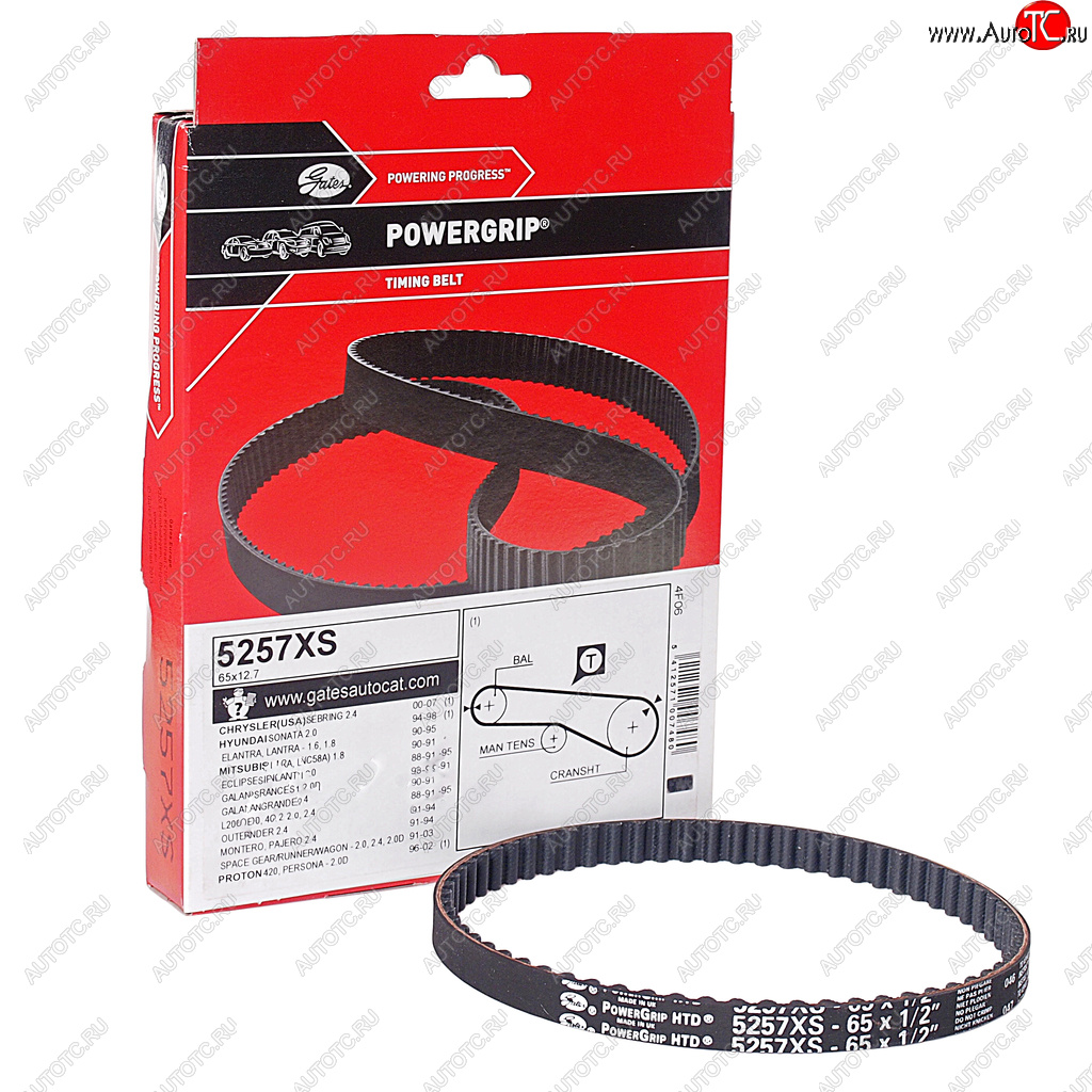 1 199 р. Ремень ГРМ MITSUBISHI Colt,L200 (87-94) (2.22.4) HYUNDAI Sonata (90-98) (1.62.0) (65x12.7) GATES GATES 5257xs  с доставкой в г. Кемерово