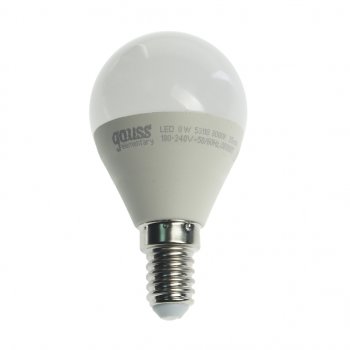 133 р. Лампа светодиодная E14 G45 8W (75W) 220V теплый GAUSS GAUSS 53118  с доставкой в г. Кемерово. Увеличить фотографию 1