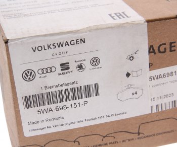 11 649 р. Колодки тормозные передние (4шт.) VAG Skoda Octavia А8 лифтбэк (2019-2022)  с доставкой в г. Кемерово. Увеличить фотографию 3