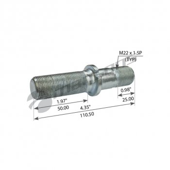 254 р. Шпилька колеса SAF (M22x1.5,M22x1.5,L=112) MANSONS MANSONS 600.131 MANSONS 600.131  с доставкой в г. Кемерово. Увеличить фотографию 2