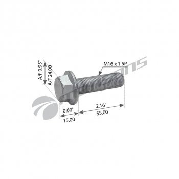 133 р. Болт SAF крепления суппорта (M16x1.5x55) MANSONS MANSONS 600.198  с доставкой в г. Кемерово. Увеличить фотографию 1