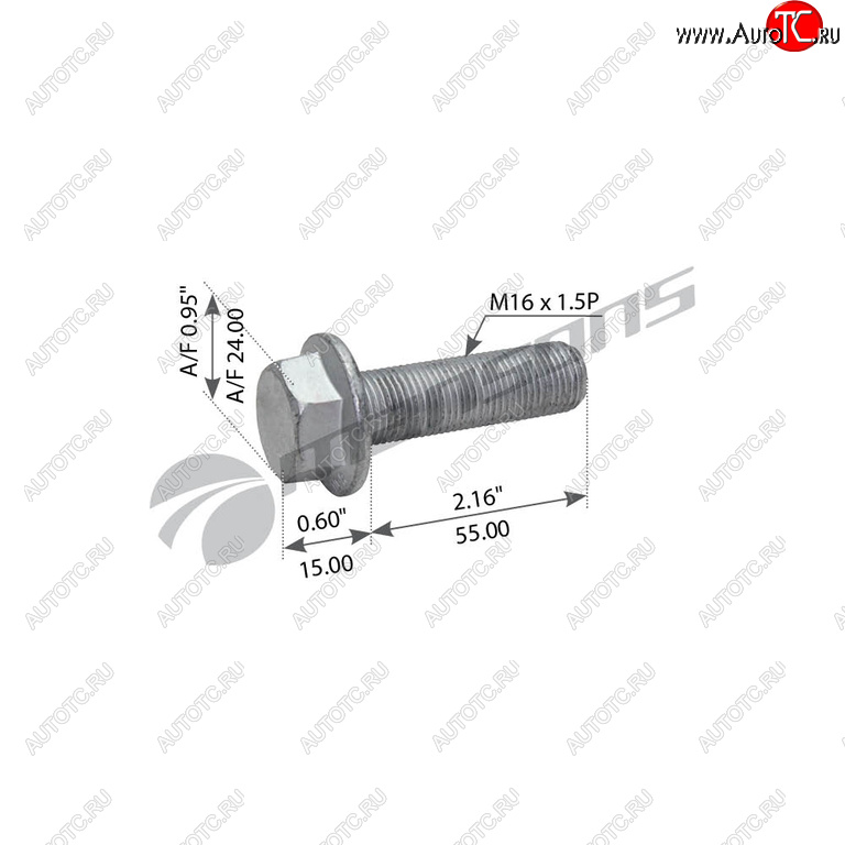 133 р. Болт SAF крепления суппорта (M16x1.5x55) MANSONS MANSONS 600.198  с доставкой в г. Кемерово