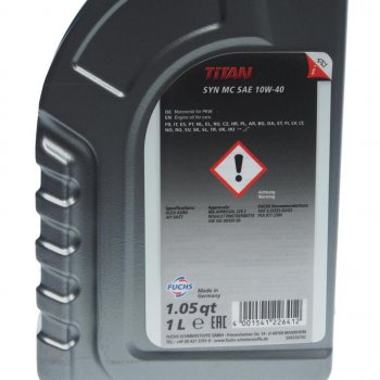 1 659 р. Масло моторное TITAN SYN MC 10W40 синт.1л FUCHS FUCHS 601004346 FUCHS 601004346  с доставкой в г. Кемерово. Увеличить фотографию 2