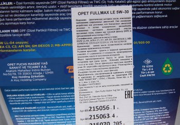 3 099 р. Масло моторное FULLMAX LE 5W30 синт.4л OPET OPET 601215063  с доставкой в г. Кемерово. Увеличить фотографию 2