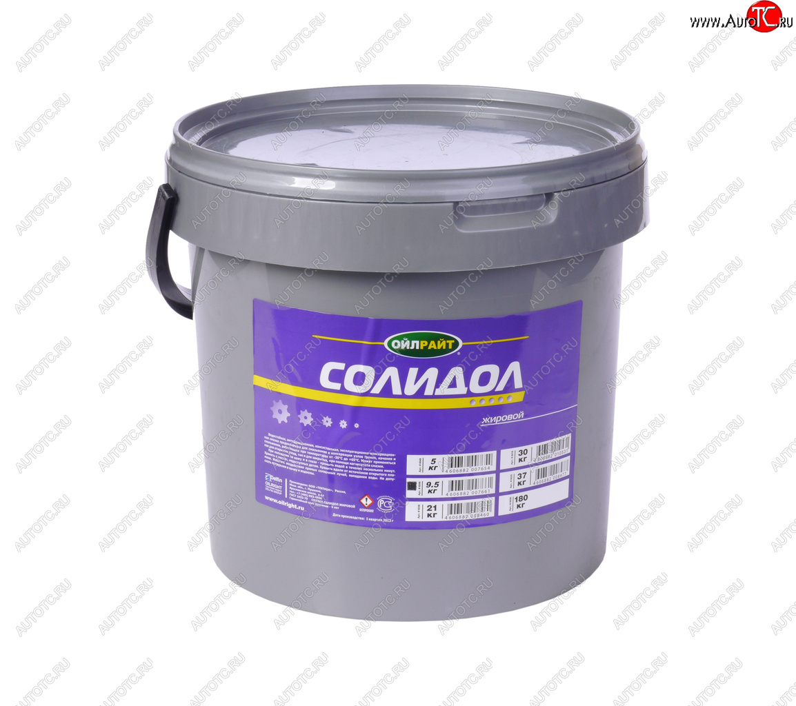 1 899 р. Смазка СОЛИДОЛ Жировой 9.5кг OIL RIGHT OIL RIGHT 6048  с доставкой в г. Кемерово