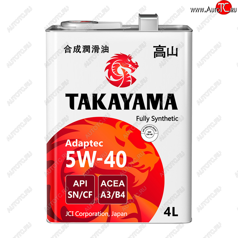 2 799 р. Масло моторное Adaptec SNCF 5W40 синт.4л TAKAYAMA TAKAYAMA 605587  с доставкой в г. Кемерово