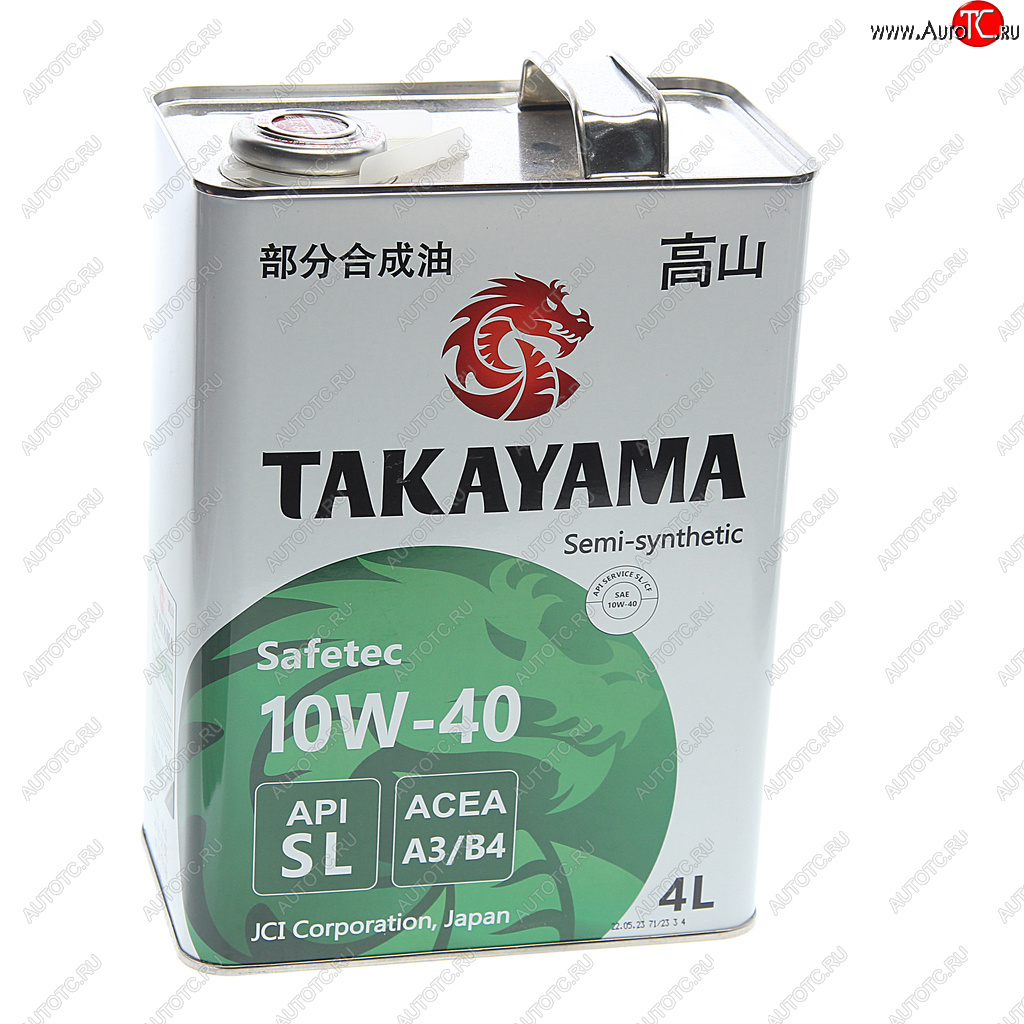 2 349 р. Масло моторное Safetec A3B4 10W40 псинт.4л TAKAYAMA TAKAYAMA 605591  с доставкой в г. Кемерово