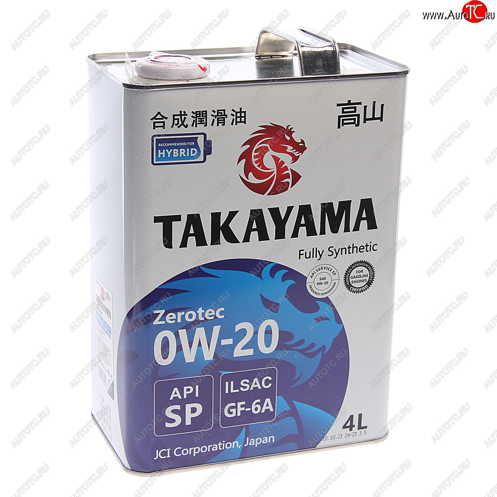 2 969 р. Масло моторное Zerotec GF-6A 0W20 синт.4л TAKAYAMA TAKAYAMA 605599  с доставкой в г. Кемерово