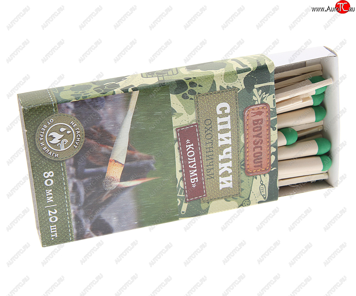 152 р. Спички охотничьи 80мм 20шт. Колумб BOYSCOUT BOYSCOUT 61033  с доставкой в г. Кемерово