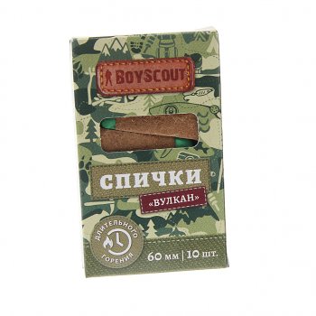 117 р. Спички охотничьи 60мм 10шт. Вулкан BOYSCOUT BOYSCOUT 61034  с доставкой в г. Кемерово. Увеличить фотографию 1