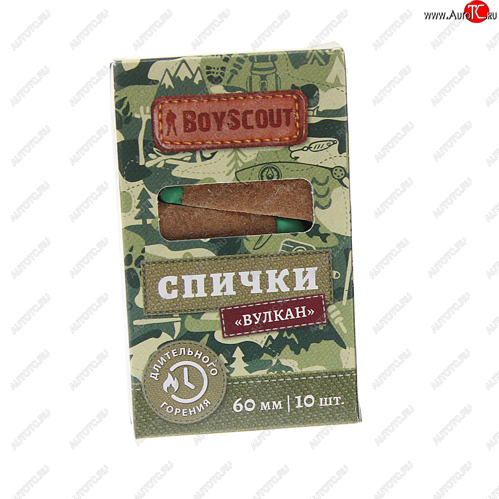 117 р. Спички охотничьи 60мм 10шт. Вулкан BOYSCOUT BOYSCOUT 61034  с доставкой в г. Кемерово