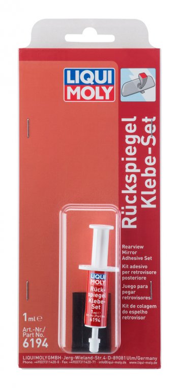 999 р. Клей для зеркал заднего вида нейлоновая подложка 1мл Ruckspiegel-Klebe-Set LIQUI MOLY LIQUI MOLY 6194  с доставкой в г. Кемерово. Увеличить фотографию 1