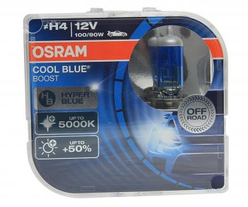 1 229 р. Лампа 12V H4 10090W P43t +50% 5000K бокс (2шт.) Cool Blue Boost OSRAM OSRAM 62193cbb-hcb  с доставкой в г. Кемерово. Увеличить фотографию 1