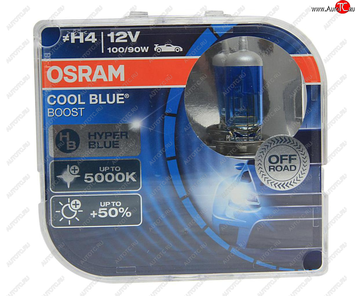 1 229 р. Лампа 12V H4 10090W P43t +50% 5000K бокс (2шт.) Cool Blue Boost OSRAM OSRAM 62193cbb-hcb  с доставкой в г. Кемерово