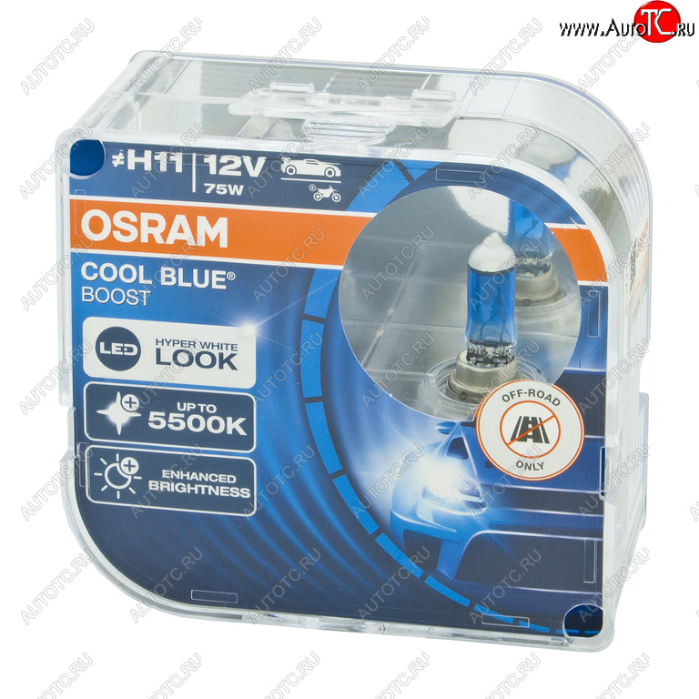 3 099 р. Лампа 12V H11 75W PGJ19-2 5500K бокс (2шт.) Cool Blue Boost OSRAM OSRAM 62211cbb-hcb  с доставкой в г. Кемерово