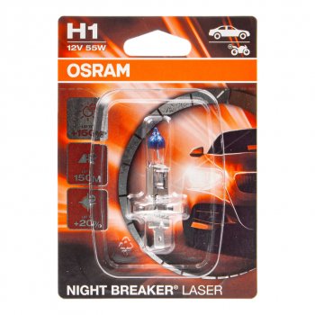 1 269 р. Лампа 12V H1 55W P14.5s +150% 3500K блистер (1шт.) Night Breaker Laser OSRAM OSRAM 64150nlбл  с доставкой в г. Кемерово. Увеличить фотографию 1