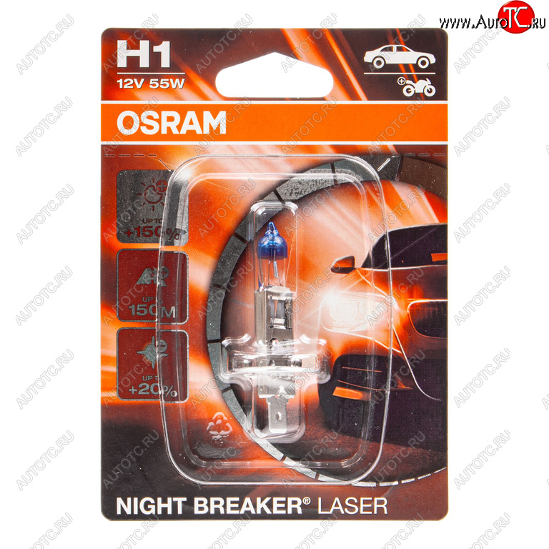 1 269 р. Лампа 12V H1 55W P14.5s +150% 3500K блистер (1шт.) Night Breaker Laser OSRAM OSRAM 64150nlбл  с доставкой в г. Кемерово