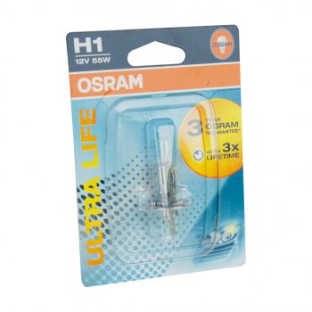 479 р. Лампа 12V H1 55W P14.5s блистер (1шт.) Ultra Life OSRAM OSRAM 64150ult-01b  с доставкой в г. Кемерово. Увеличить фотографию 1