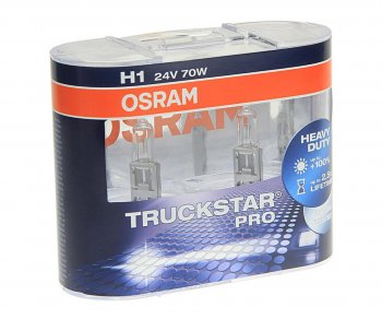 1 049 р. Лампа 24V H1 70W P14.5s +120% бокс (2шт.) Truckstar Pro OSRAM OSRAM 64155tsp-hcb  с доставкой в г. Кемерово. Увеличить фотографию 1