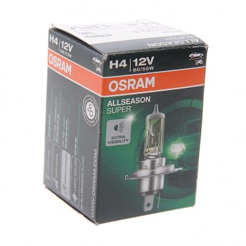639 р. Лампа 12V H4 6055W P43t +30% желтая All Season OSRAM OSRAM 64193als  с доставкой в г. Кемерово. Увеличить фотографию 3