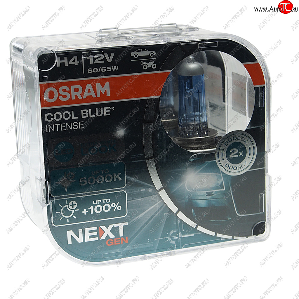 1 439 р. Лампа 12V H4 6055W P43t-38 +100% 5000K евробокс (2шт.) Cool Blue Intense NextGen OSRAM OSRAM 64193cbn2(euro)  с доставкой в г. Кемерово
