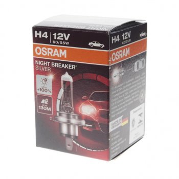 589 р. Лампа 12V H4 6055W P43t +100% Night Breaker Silver OSRAM OSRAM 64193nbs  с доставкой в г. Кемерово. Увеличить фотографию 2