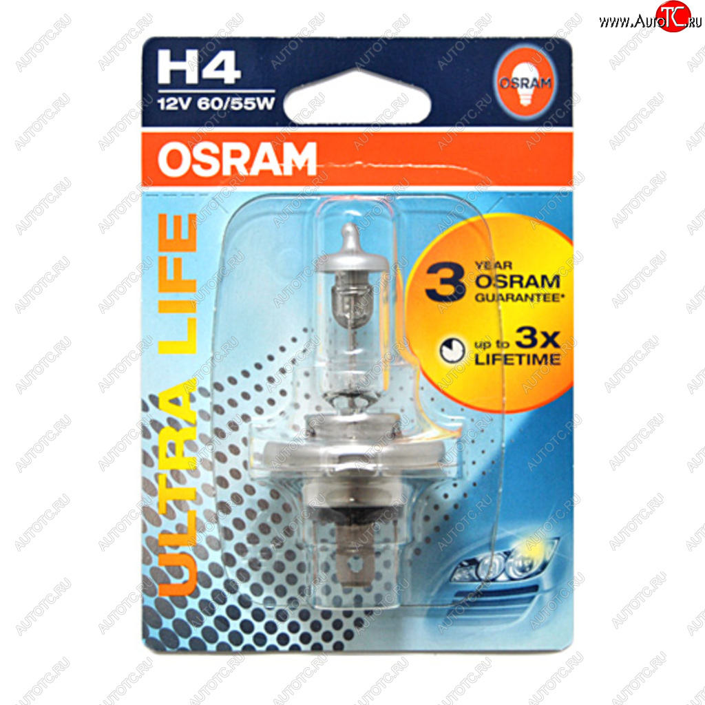 539 р. Лампа 12V H4 6055W P43t-38 блистер (1шт.) Ultra Life OSRAM OSRAM 64193ult-01b  с доставкой в г. Кемерово
