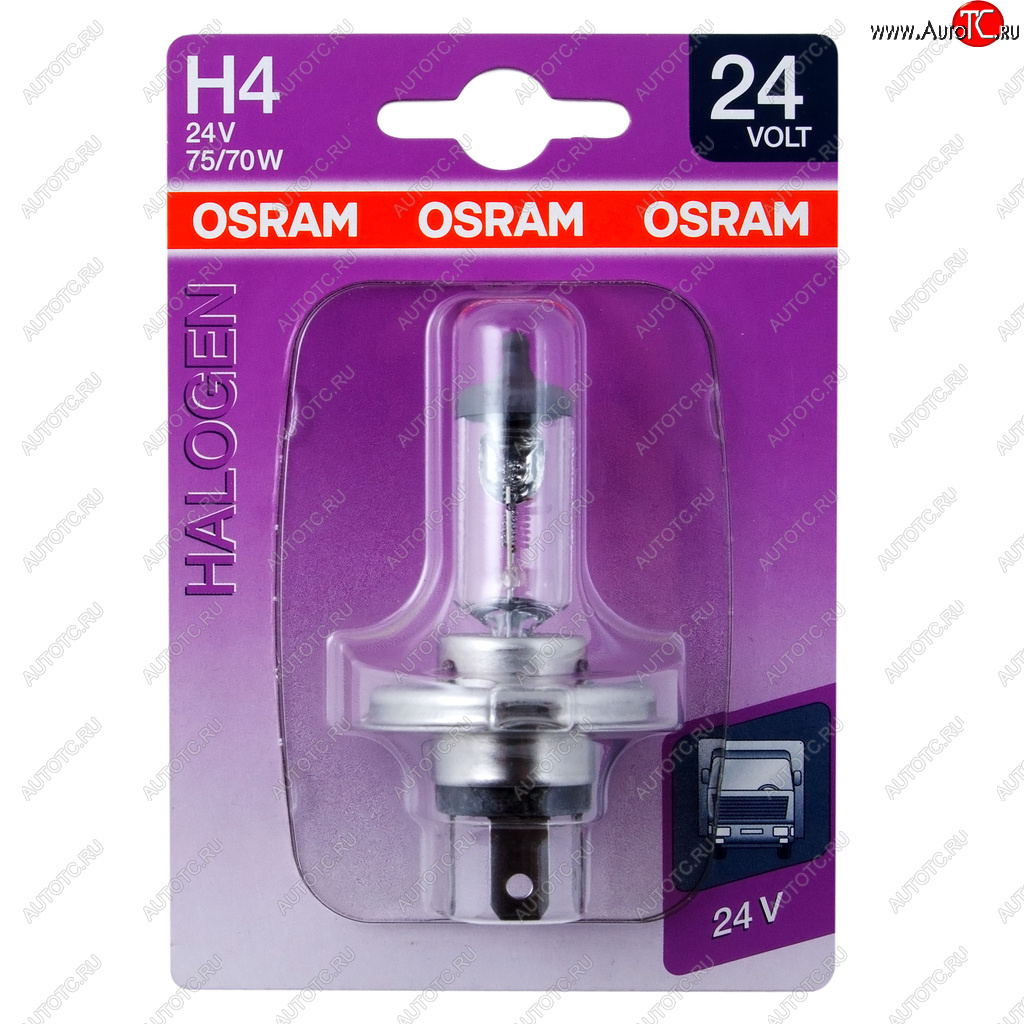 539 р. Лампа 24V H4 7570W P43t-38 блистер (1шт.) OSRAM OSRAM 64196-01b  с доставкой в г. Кемерово