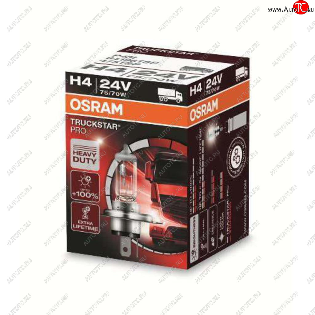 569 р. Лампа 24V H4 7570W P43t-38 +100% Truckstar Pro OSRAM OSRAM 64196tsp  с доставкой в г. Кемерово