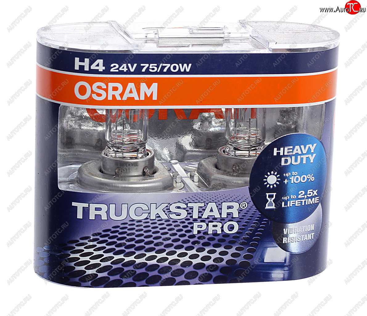 1 439 р. Лампа 24V H4 7570W P43t-38 +120% бокс (2шт.) Truck Star Pro OSRAM OSRAM 64196tsp-hcb  с доставкой в г. Кемерово
